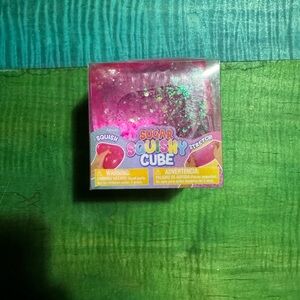 Sugar Squishy Cube Pink Glitter Sensory Toy by Sugar